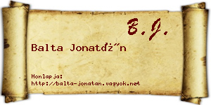 Balta Jonatán névjegykártya